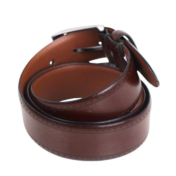 Josef Abboud BROWN GENUINE LEATHER 1.25"Wd CASUAL DRESS MEN'S BELT Sz 34/85 (I79 - Picture 4 of 14